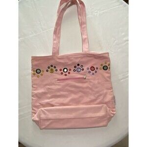 Toro Tiger Canvas Pink Large Tote Shoulder Bag Mirror Embelishments 16”x14”